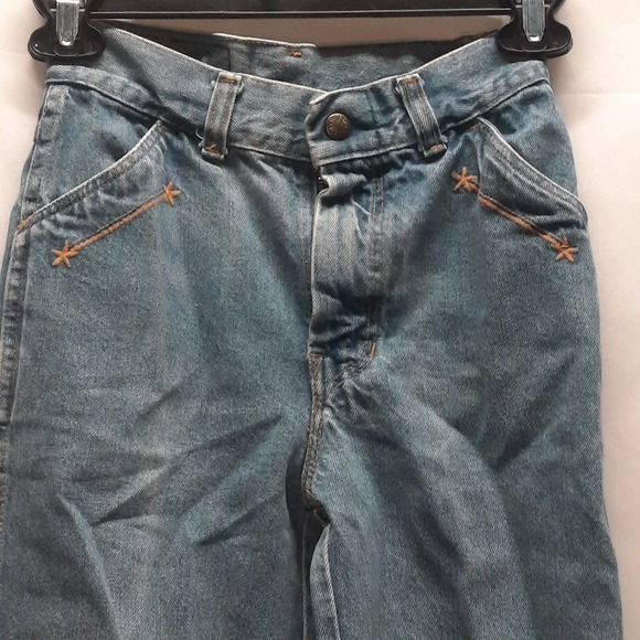 Vtg Wilkins Rumble Seats Light wash Western Rodeo Embroidered Rope & stars Jeans - Picture 4 of 11